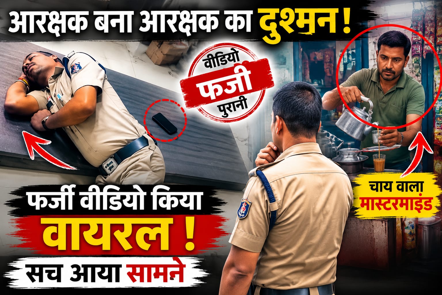 आरक्षक बना आरक्षक का दुश्मन! पुरानी वीडियो को फर्जी तरीके से वायरल कराकर पैसे की मांग, चाय वाला बना मास्टरमाइंड!!
