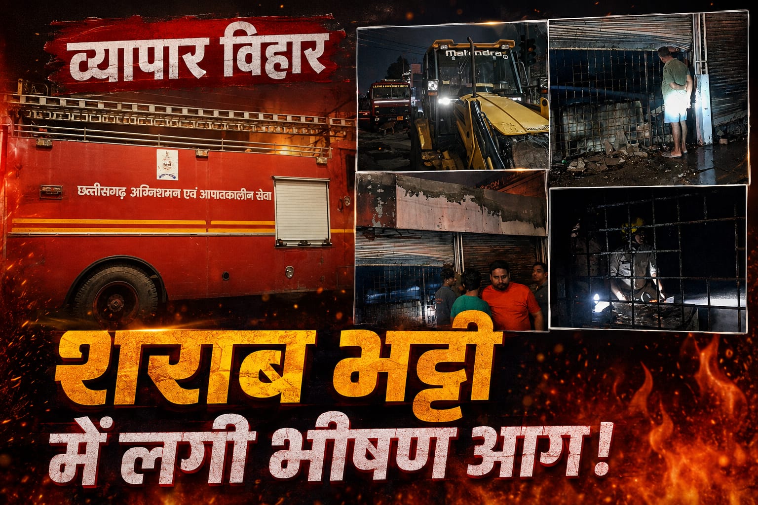 व्यापार विहार  शराब भट्टी में भीषण आग, नुकसान और वजह पर सवाल?आखिर जिम्मेदार कौन?
